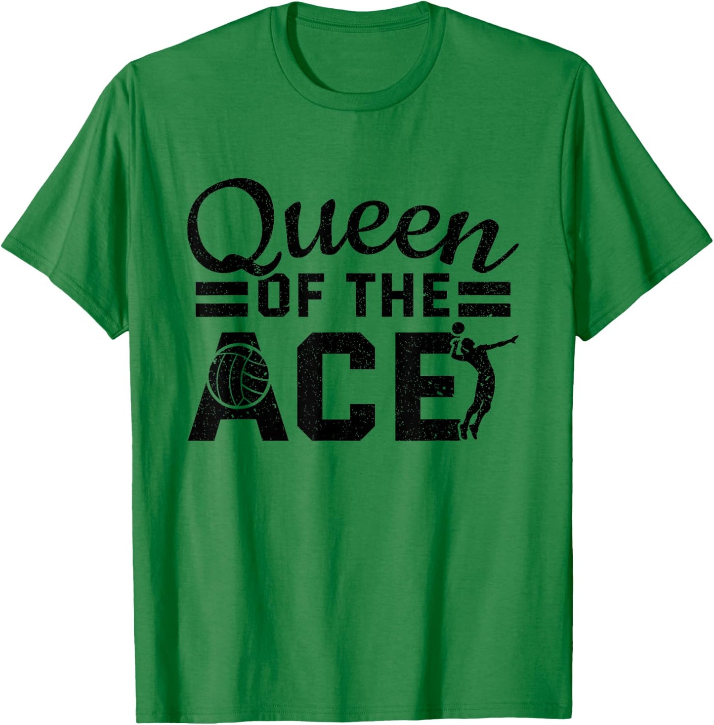 Volleyball Team Player Queen Of The Ace Women Volleyball T-Shirt - T-Shirt | Irish Green