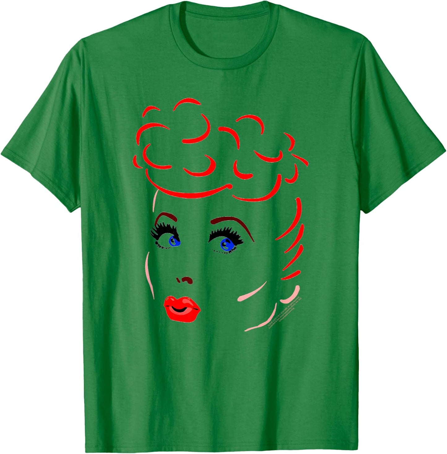 I Love Lucy Lines Face T-Shirt - T-Shirt | Irish Green