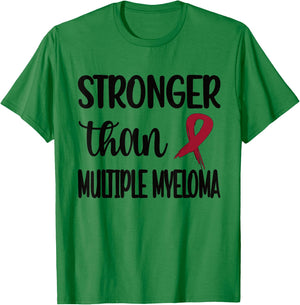 Stronger Than Multiple Myeloma Warrior Burgundy Ribbon T-Shirt - T-Shirt | Irish Green