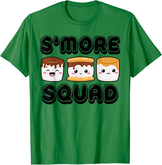 Smore Squad Camping Campfire Chocolate Marshmallow S'mores T-Shirt - T-Shirt | Irish Green