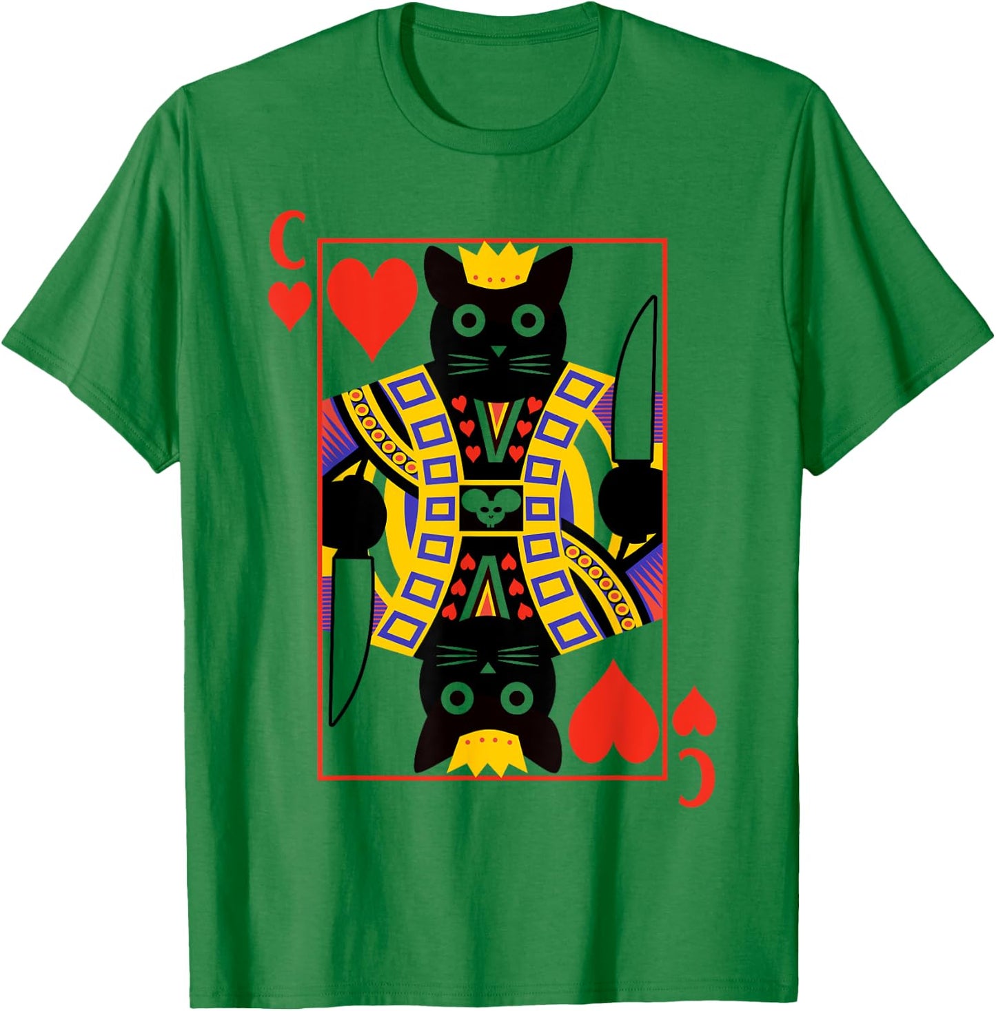 King Of Hearts Cat Poker Playing Card Women T-Shirt - T-Shirt | Irish Green