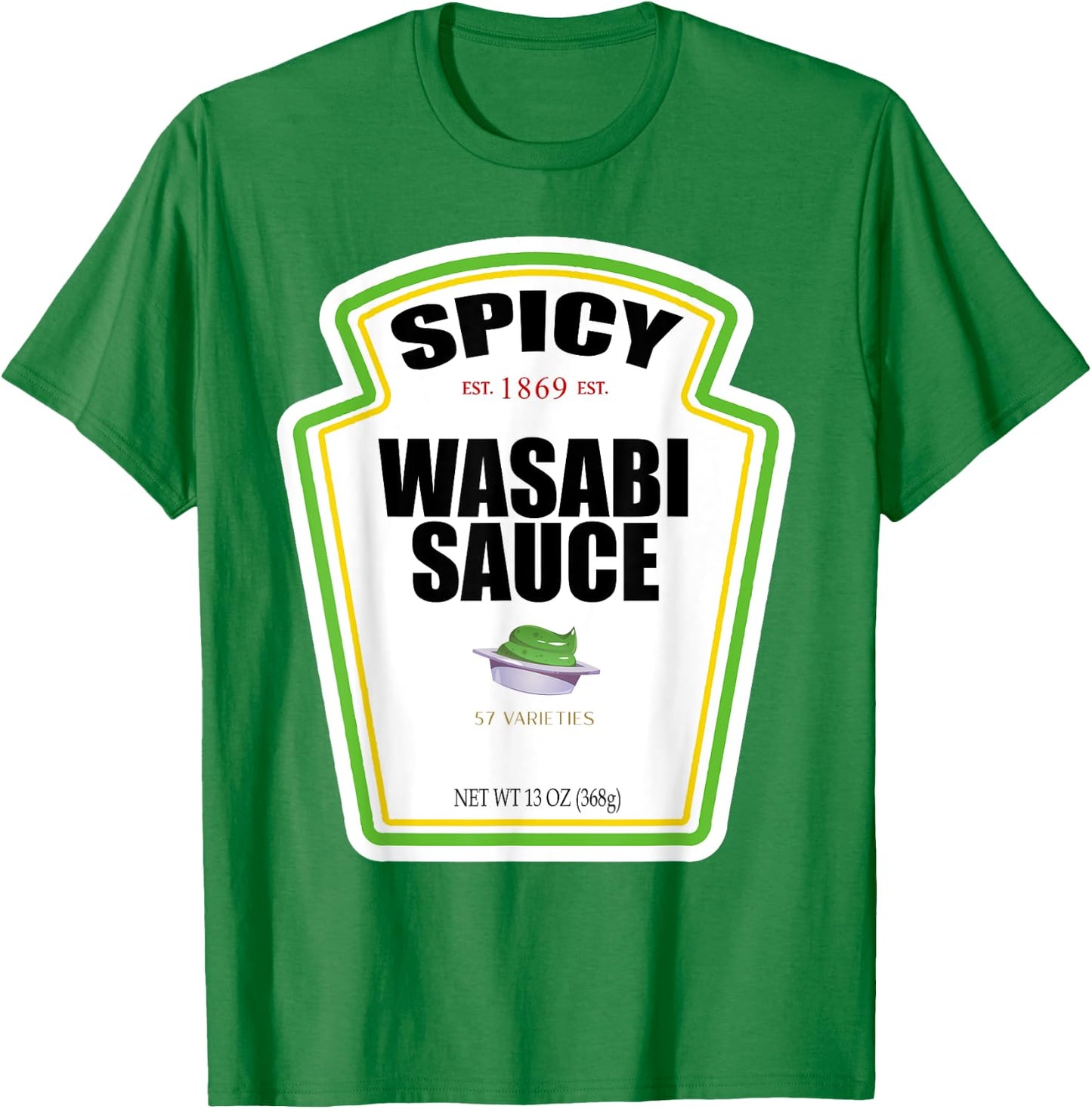 Spicy Wasabi Sauce Bottle Label Funny Halloween Costume T-Shirt - T-Shirt | Irish Green
