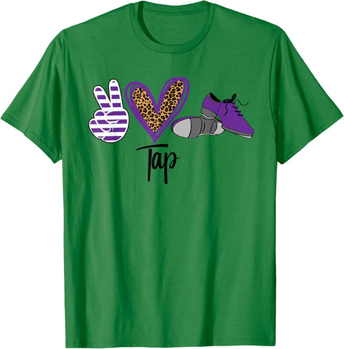Peace Love Tap Tap Dance Shoes Purple