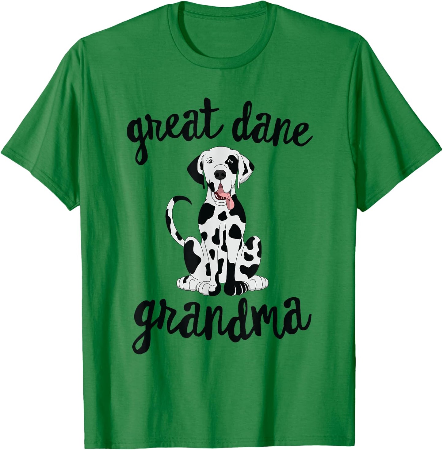 Harlequin Great Dane Grandma Pawma Dog Grandparent Grandmaw Men Women Kids T-Shirt - T-Shirt | Irish Green