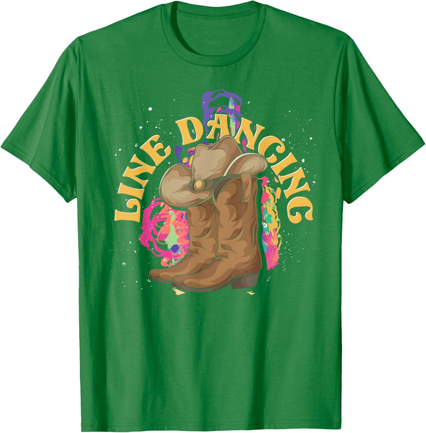 Line Dancing Cowboy Boots Hat Line Dancer Western Line Dance T-Shirt - T-Shirt | Irish Green
