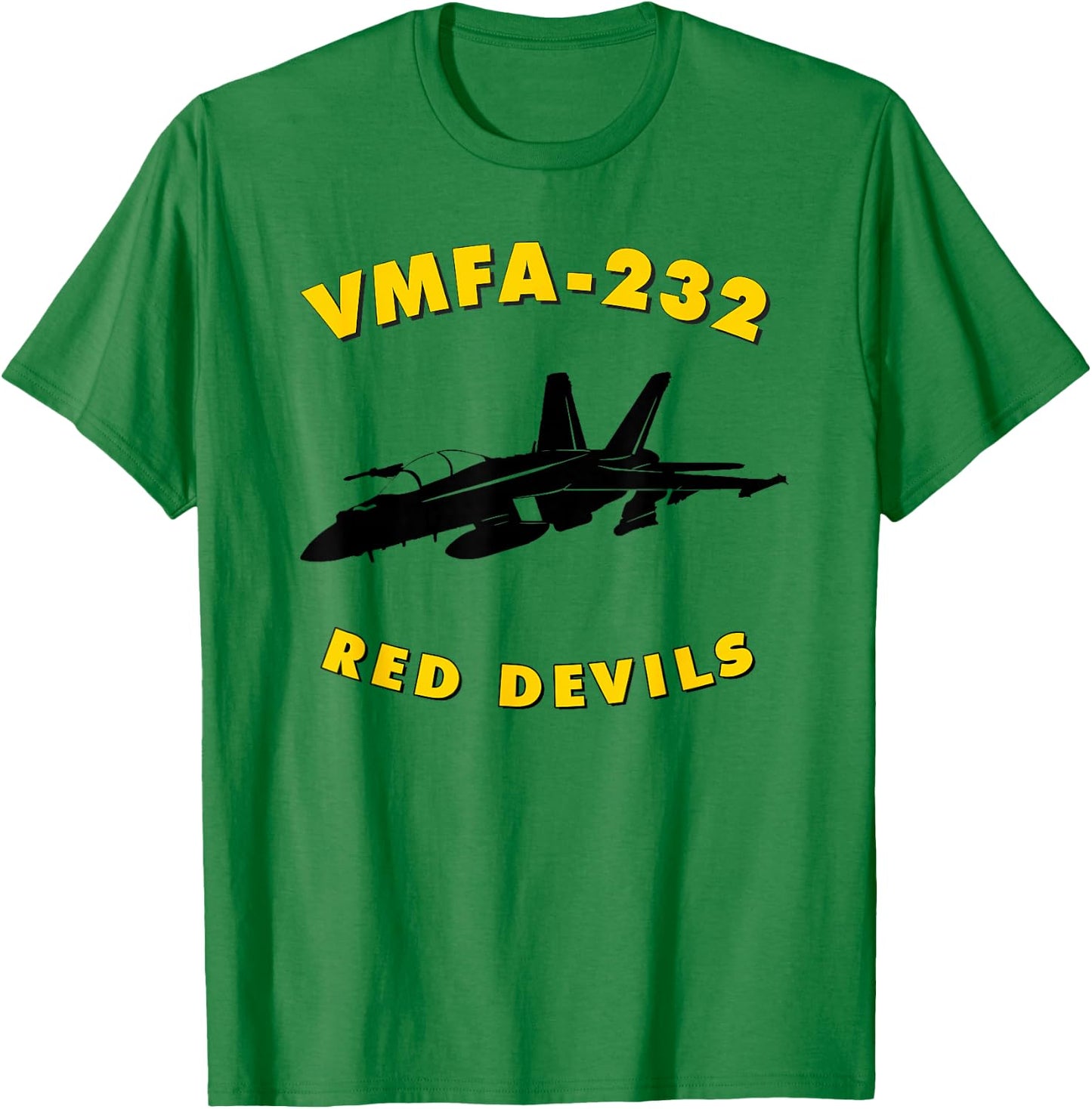 VMFA-232 Red Devils Fighter Squadron F/A-18 Hornet Jet T-Shirt - T-Shirt | Irish Green