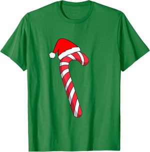 Christmas Candy Cane Santa Xmas T-Shirt - T-Shirt | Irish Green