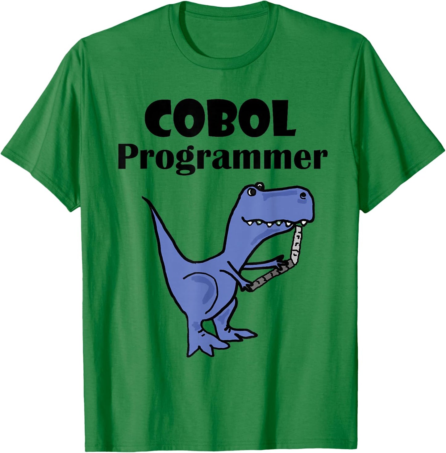 SmileteesJobs Funny T-rex Dinosaur COBOL Programmer T-Shirt - T-Shirt | Irish Green