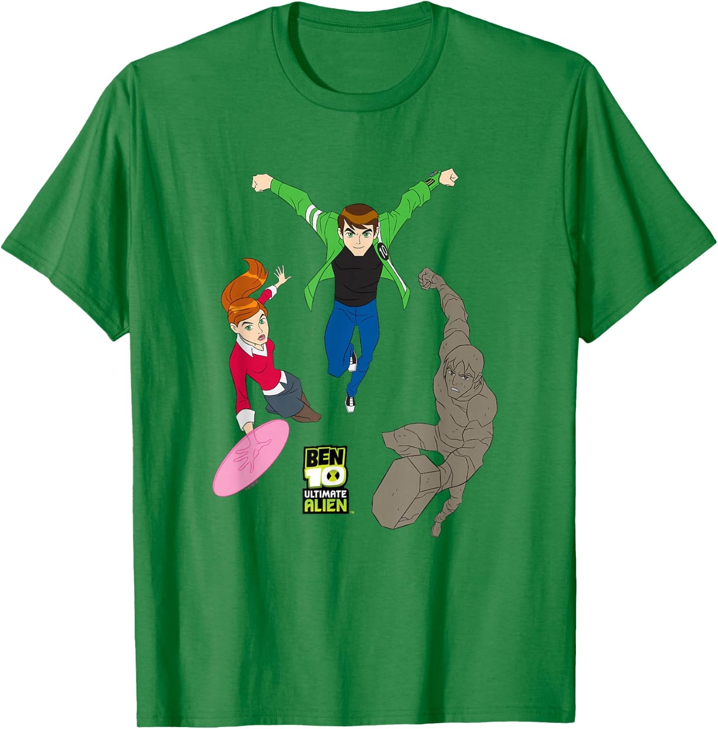 Ben 10 Ultimate Alien: Cosmic Destruction Main Heroes Trio T-Shirt - T-Shirt | Irish Green