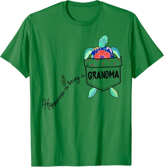 Happiness is being a GRANDMA Sea Turtle Ocean Animal T-Shirt - T-Shirt | Irish Green