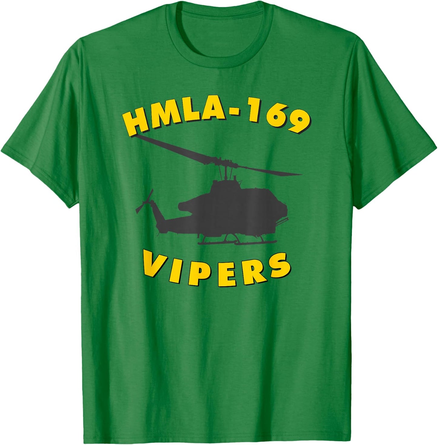 HMLA-169 Vipers Helicopter Attack Squadron AH-1W T-Shirt - T-Shirt | Irish Green