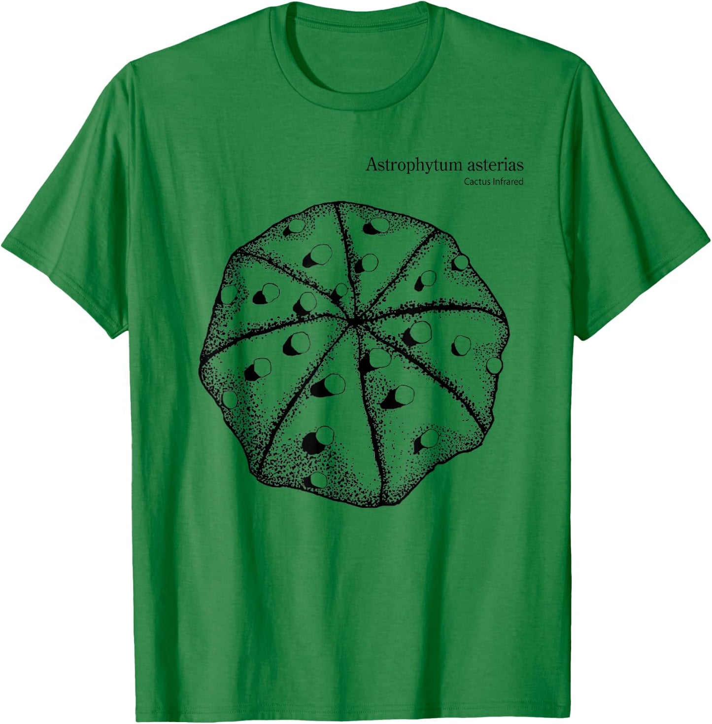 Astrophytum asterias Cactus Infrared nature lover graphic T-Shirt - T-Shirt | Irish Green