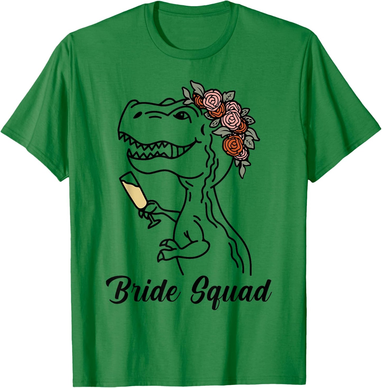 Dinosaur Bride Squad Bridesmaid Bachelorette Party Matching T-Shirt - T-Shirt | Irish Green