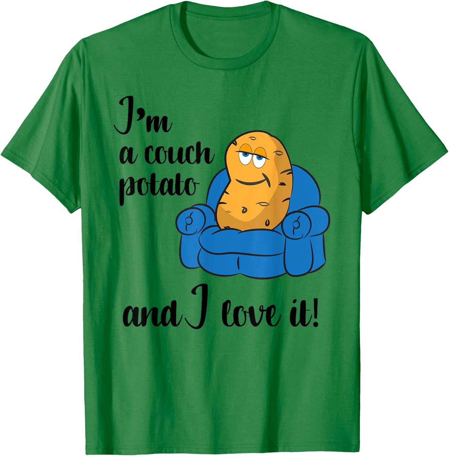 Funny Adult Couch Potato T-Shirt - T-Shirt | Irish Green