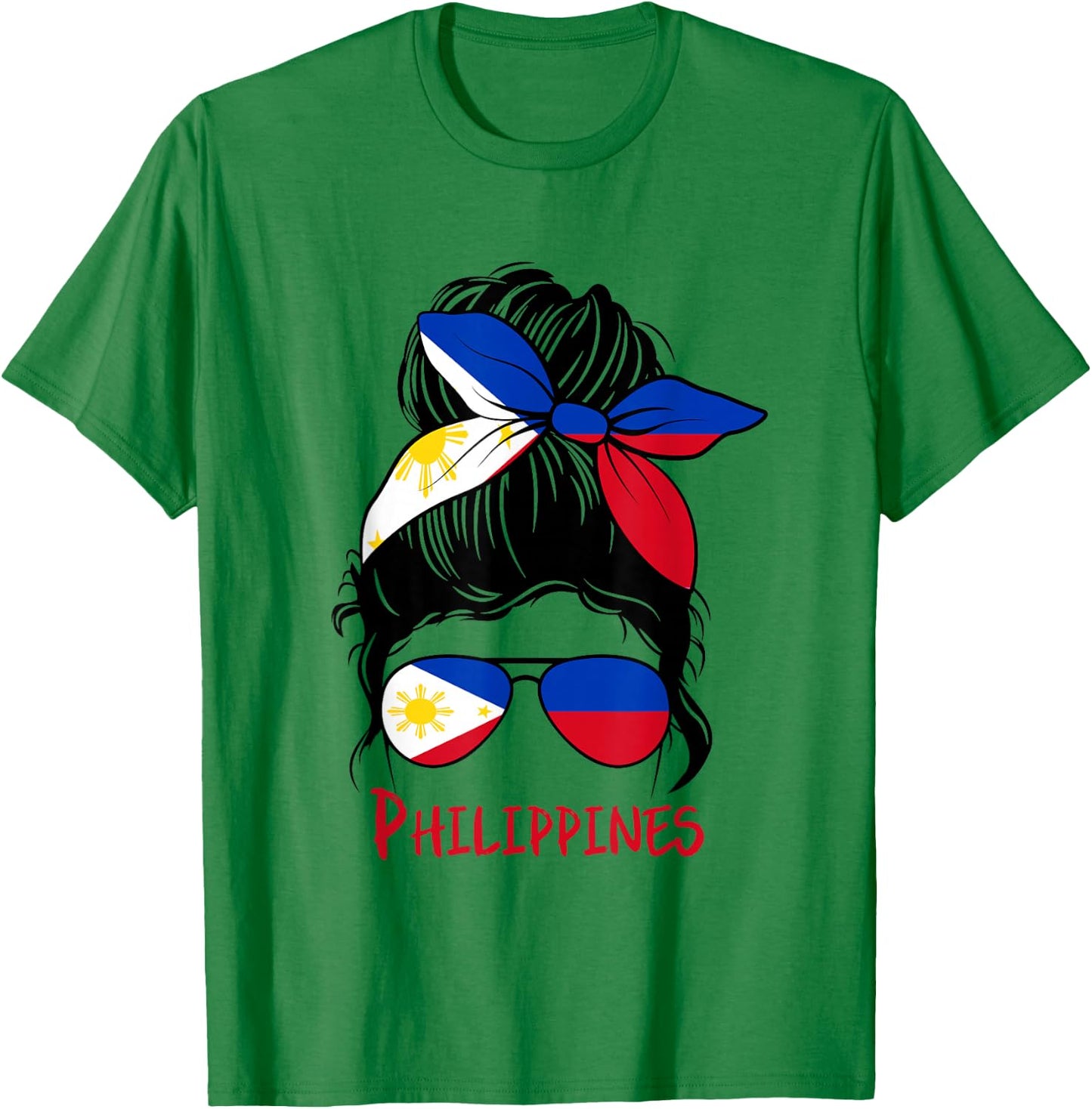 Filipino Girl Filipina Pinay Girl Philippines Woman Flag T-Shirt - T-Shirt | Irish Green