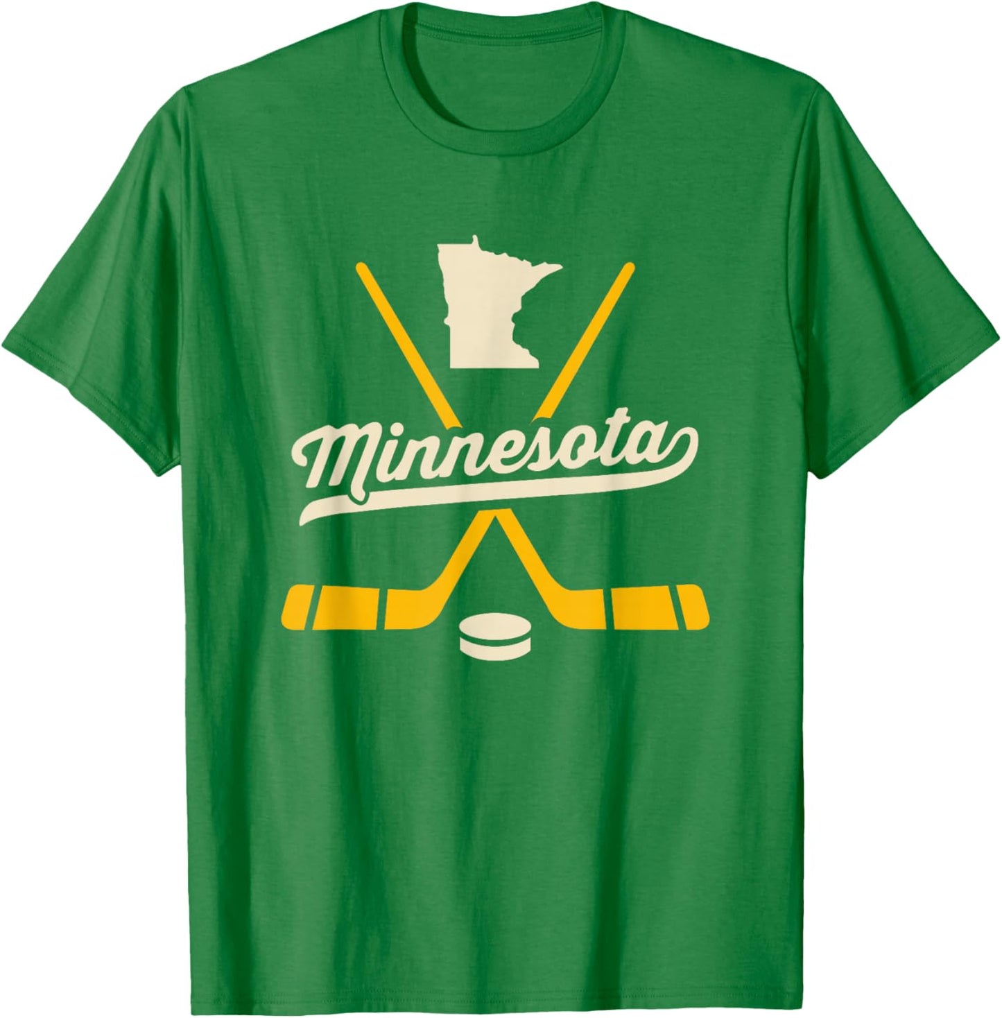 Vintage Minnesota Ice Hockey Sticks Sports Team Fan Gift T-Shirt - T-Shirt | Irish Green