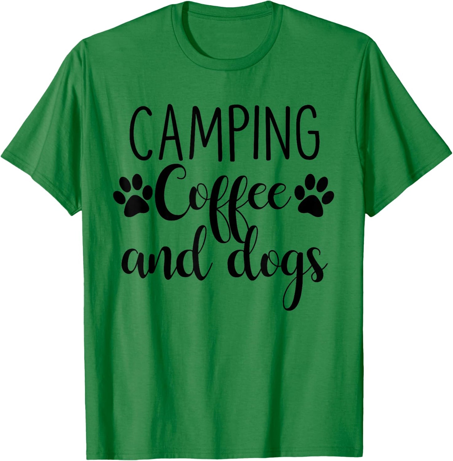 Camping Coffee And Dogs T-Shirt - T-Shirt | Irish Green