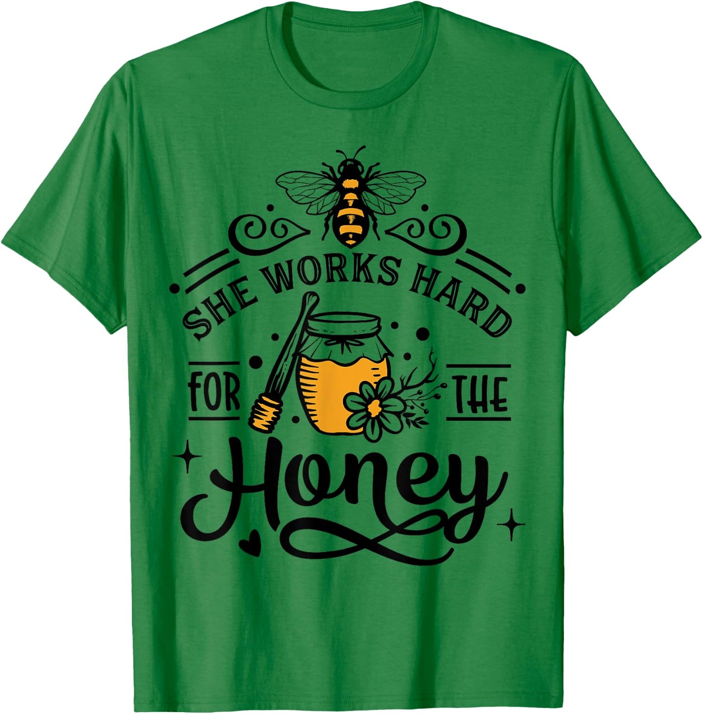 She work hard for the honey white - bee halloween costume T-Shirt - T-Shirt | Irish Green