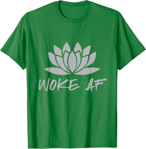Spiritual Lotus Flower Woke AF T-Shirt - T-Shirt | Irish Green