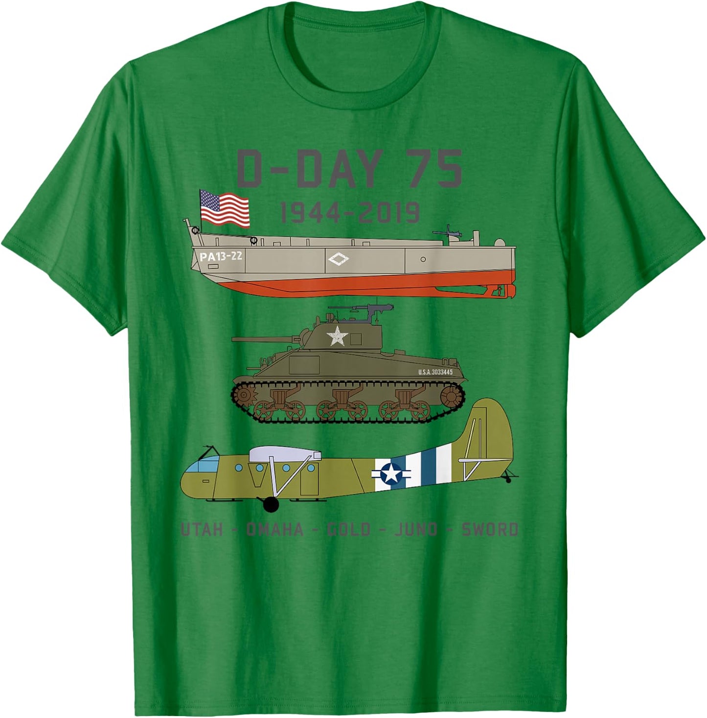 D-Day Normandy Landings WW2 75th Anniversary T Shirt Gift T-Shirt - T-Shirt | Irish Green