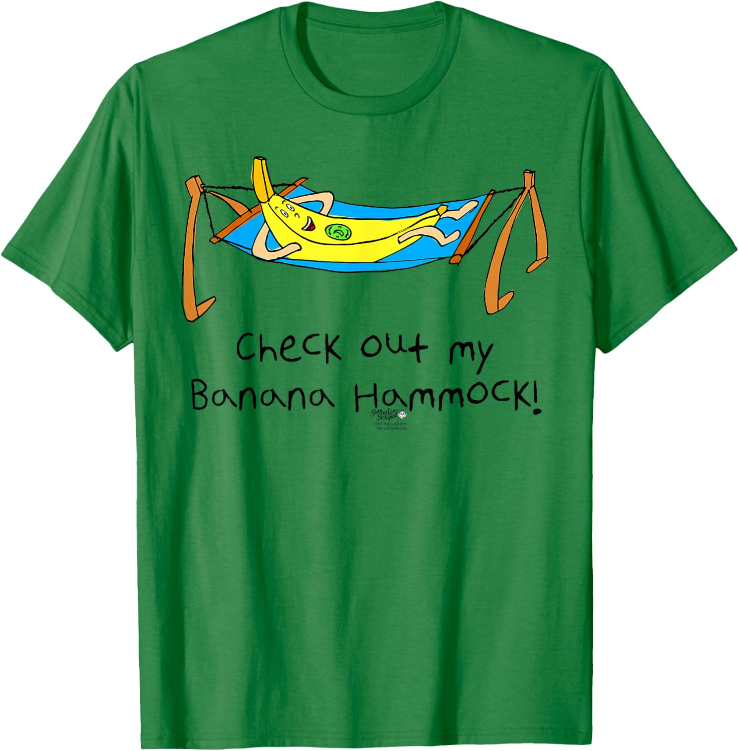 Check Out My Banana Hammock! Funny Dad Joke Word Design T-Shirt - T-Shirt | Irish Green