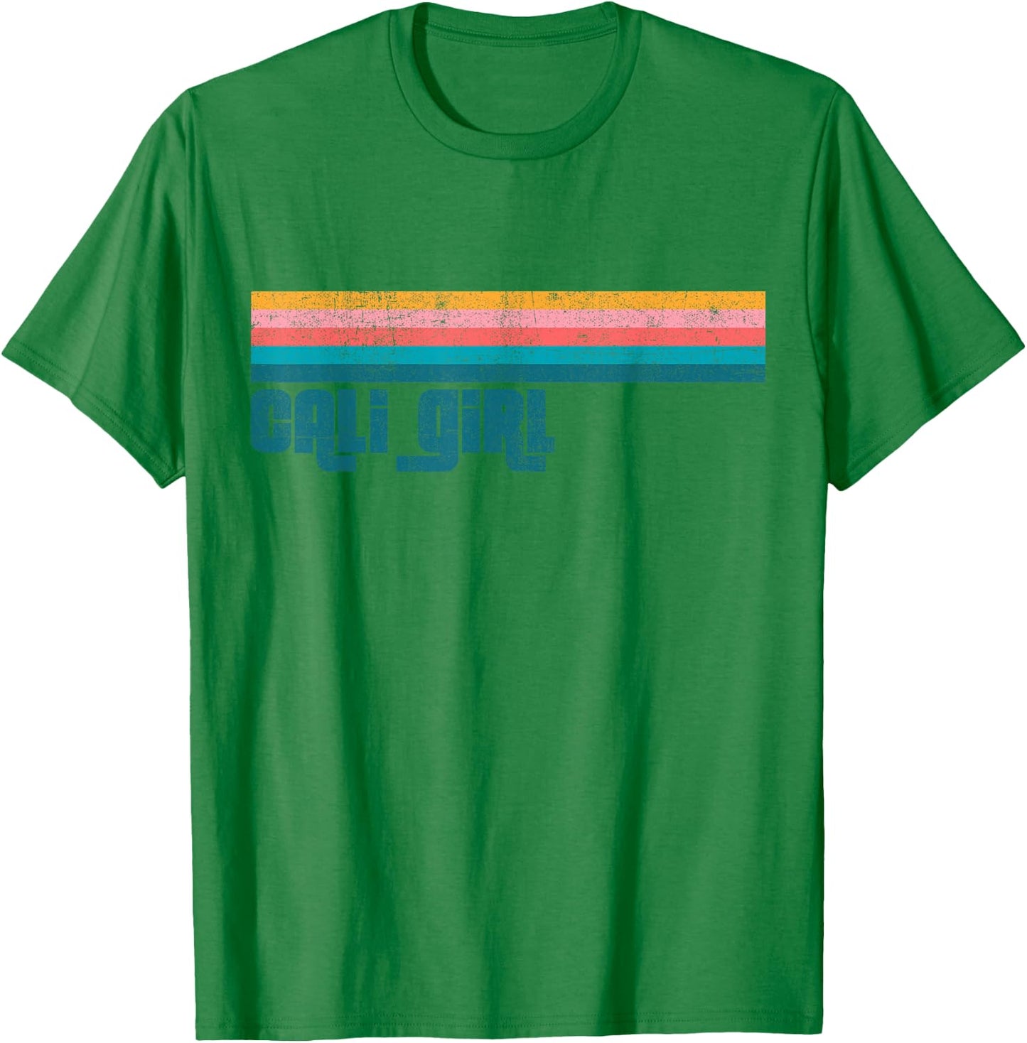 Vintage Cali Girl Beach California Summer Retro Women's Gift T-Shirt - T-Shirt | Irish Green
