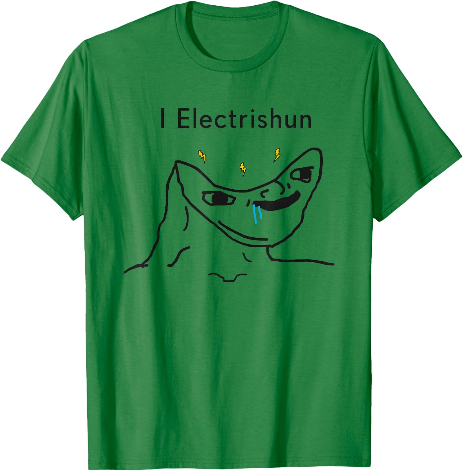 I Electrishun Meme Funny Electrician T-Shirt - T-Shirt | Irish Green