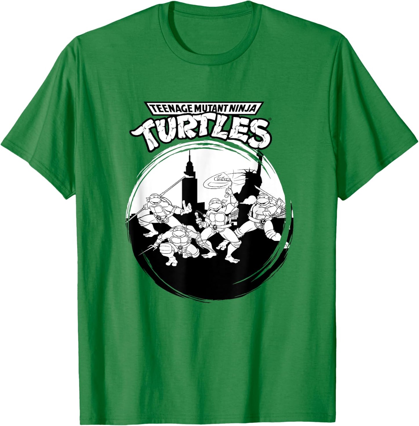 Mademark x Teenage Mutant Ninja Turtles - Original Teenage Mutant Ninja Turtles Black White New York T-Shirt - T-Shirt | Irish Green