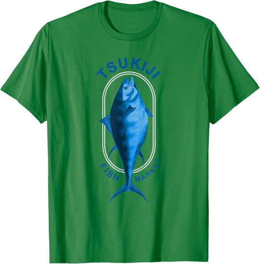 Tokyo Tsukiji Fish Market Vintage T-Shirt - T-Shirt | Irish Green