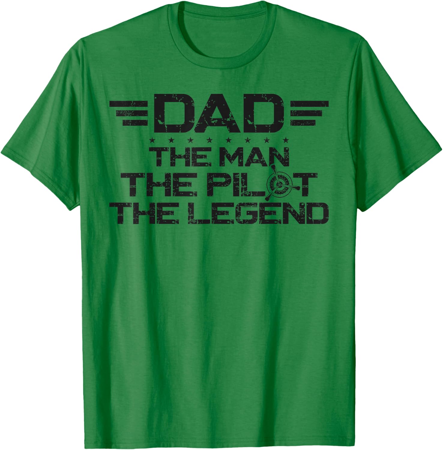 Airplane Pilot Dad Father Vintage Retro Dad The Man The T-Shirt - T-Shirt | Irish Green