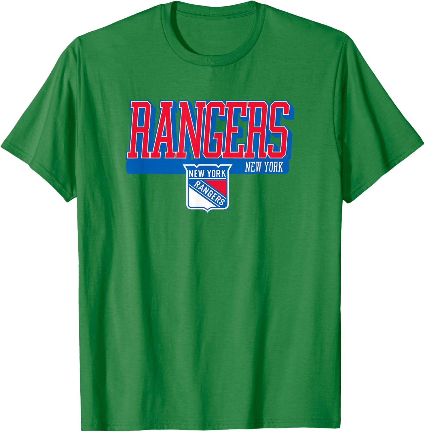 New York Rangers Faceoff Gray Officially Licensed T-Shirt - T-Shirt | Irish Green