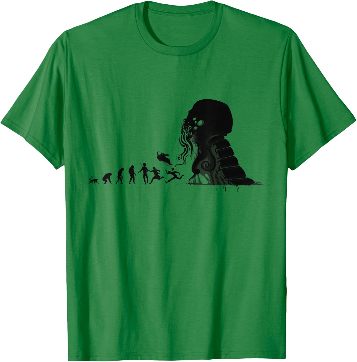 Call of Cthulhu Lovecraftian Evolution Sci-Fi Necronomicon T-Shirt - T-Shirt | Irish Green