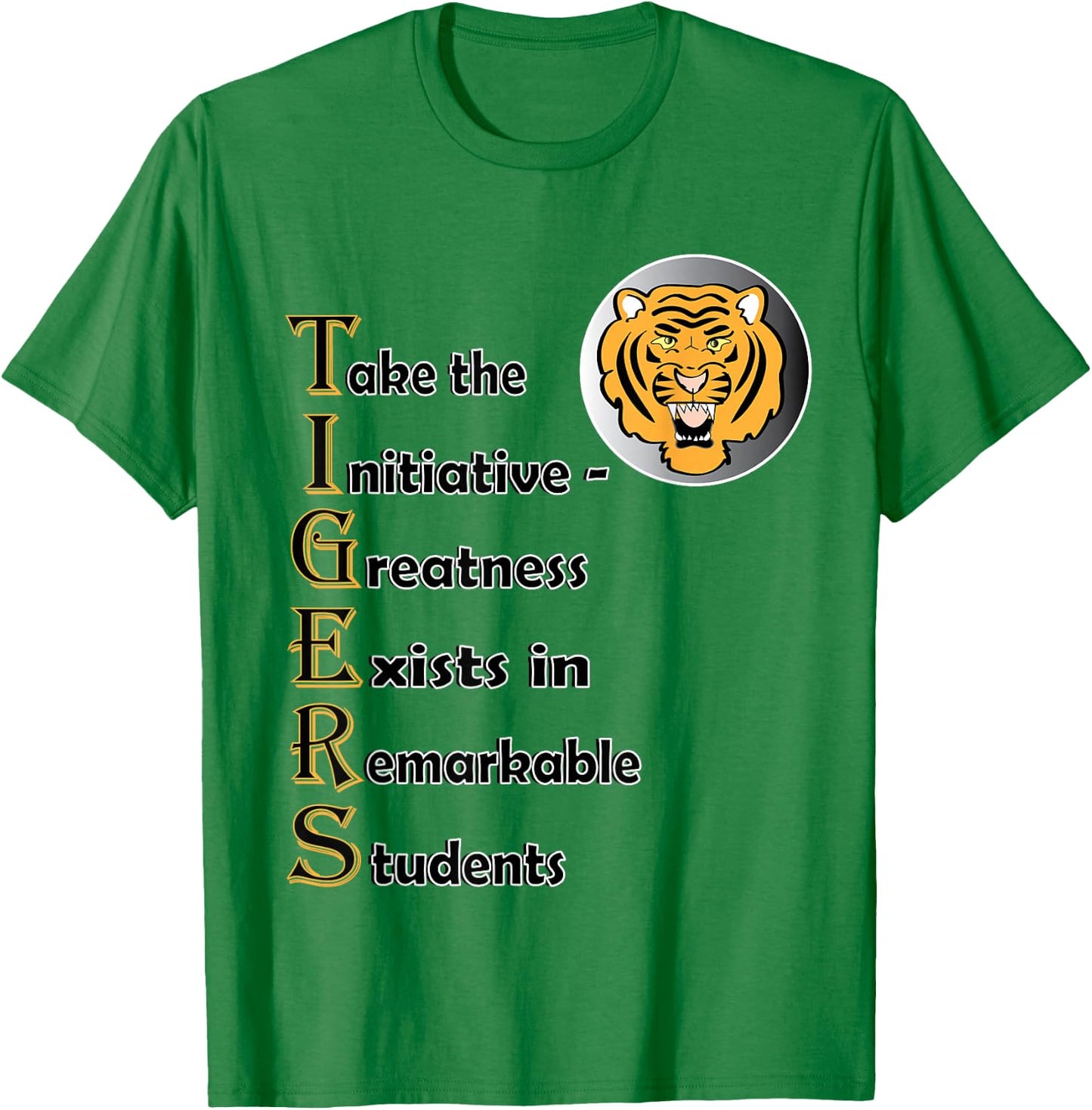 Tigers School Spirit Design for boys, girls, men and women T-Shirt - T-Shirt | Irish Green
