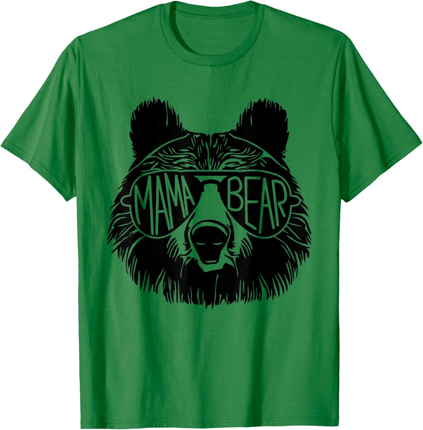 Mama Bear Face Sunglasses Mother Mom Mommy Mother's Day T-Shirt - T-Shirt | Irish Green