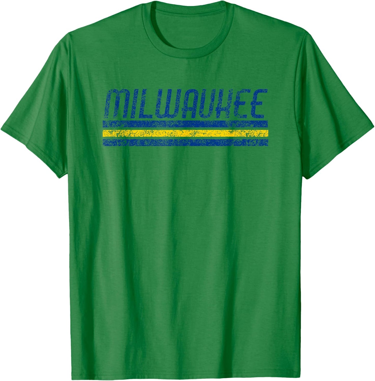 Milwaukee Wisconsin Retro Vintage Weathered Throwback T-Shirt - T-Shirt | Irish Green