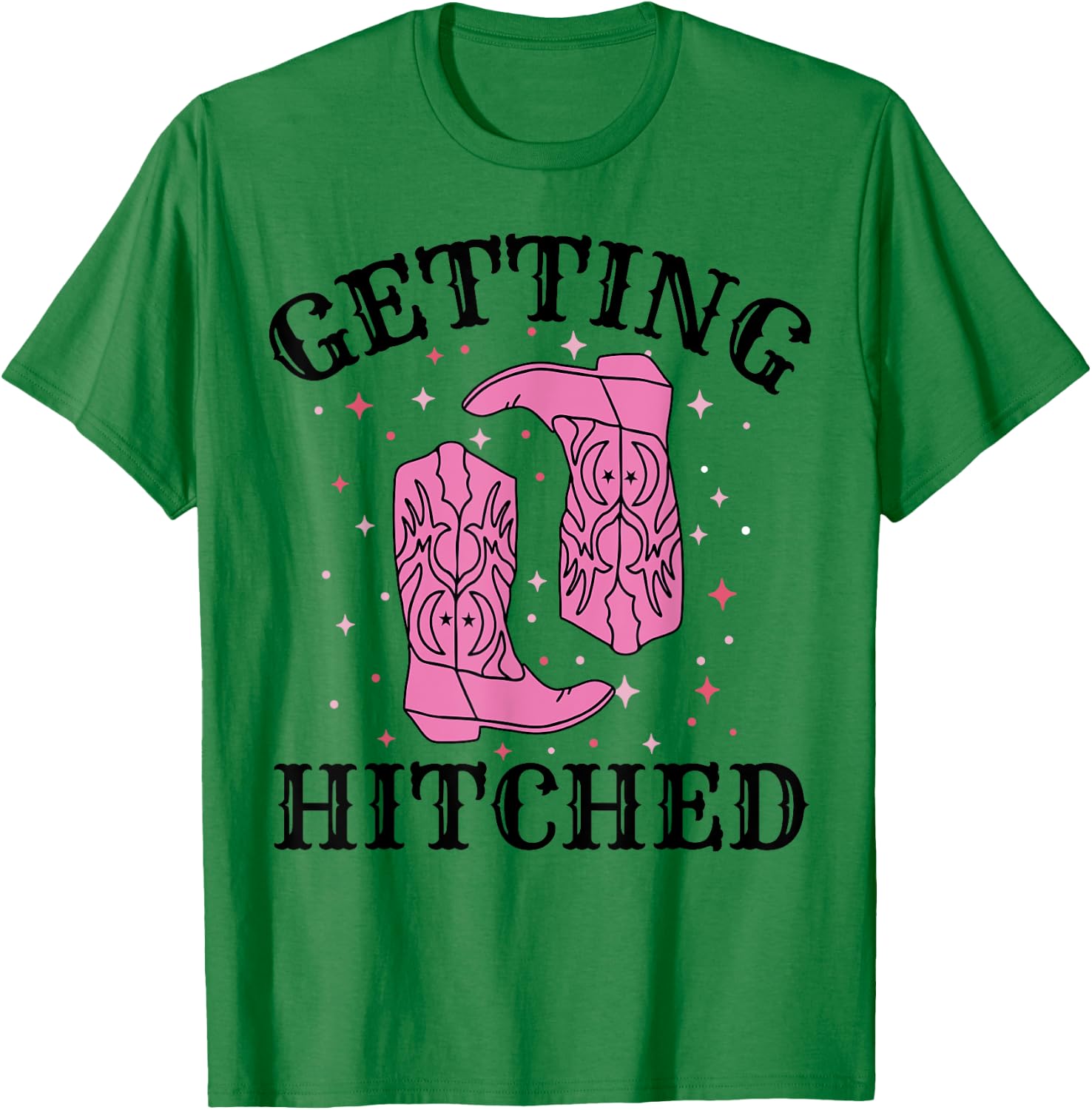 Getting Hitched Bride Groom Wedding Bachelorette Party T-Shirt - T-Shirt | Irish Green