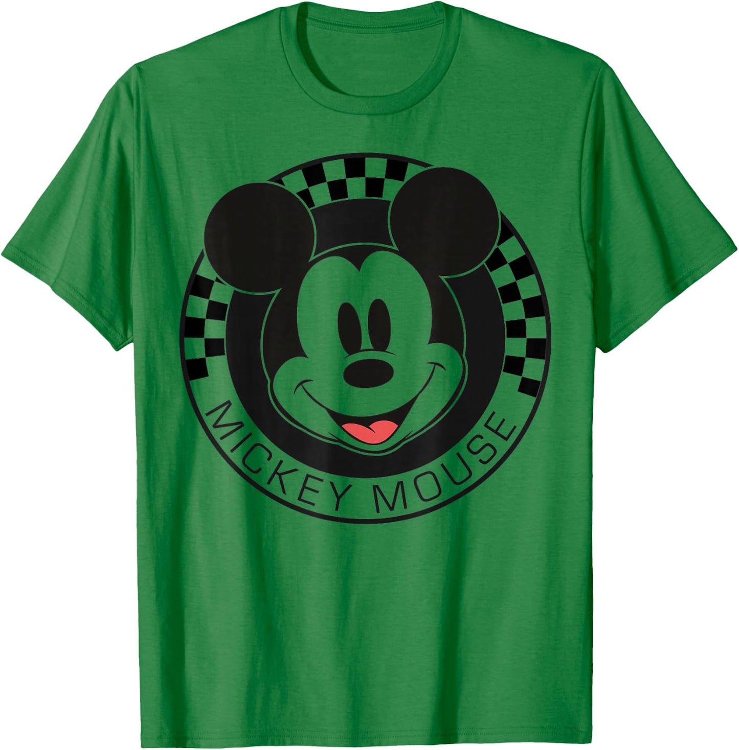 Disney Mickey And Friends Mickey Mouse Checkerboard Circle Short Sleeve For -child, Small T-Shirt - T-Shirt | Irish Green