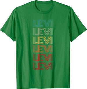 First Name LEVI Boy Retro Personalized Birthday Father Son T-Shirt - T-Shirt | Irish Green