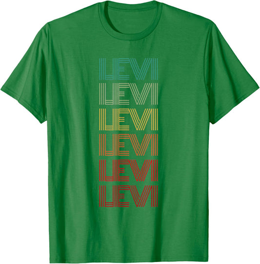 First Name LEVI Boy Retro Personalized Birthday Father Son T-Shirt - T-Shirt | Irish Green