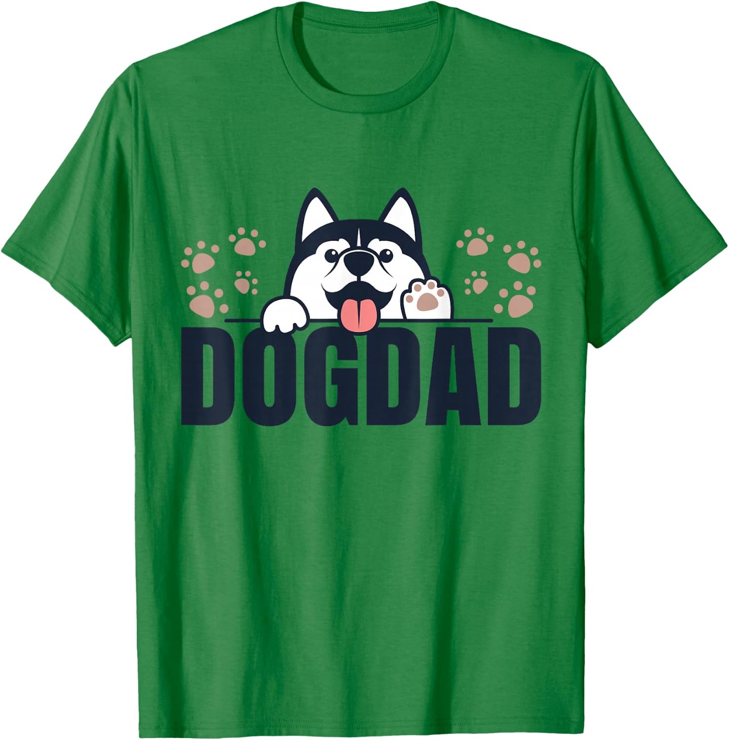 Dog Dad | Husky Lovers Shirts | Huskies Funny Husky T-Shirt - T-Shirt | Irish Green