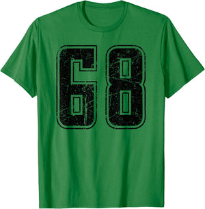 Number 68 Distressed Grunge Vintage Jersey Team Fan T-Shirt - T-Shirt | Irish Green
