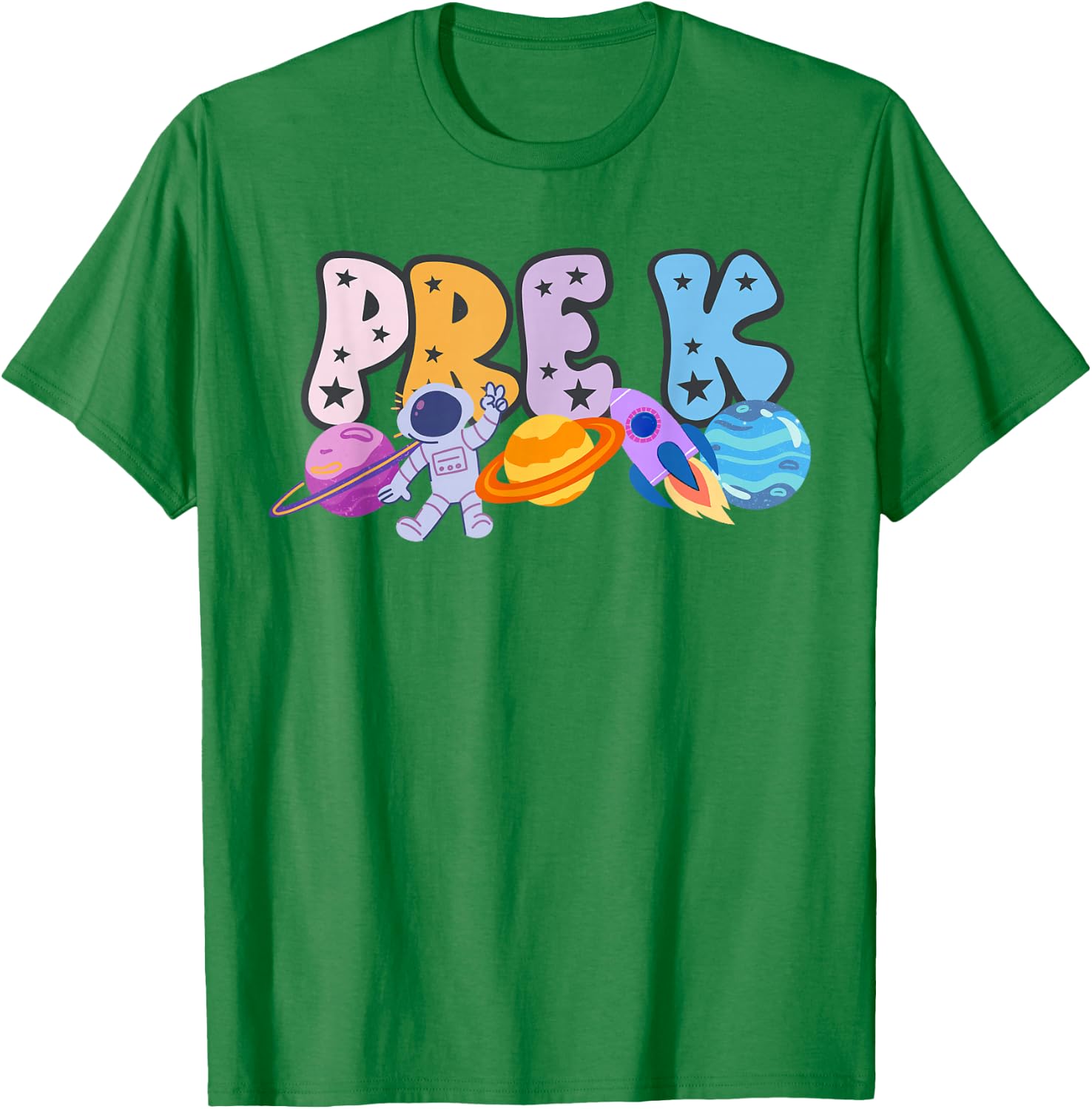 Pre K Grade Outer Space Solar System Planet T-Shirt - T-Shirt | Irish Green