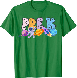 Pre K Grade Outer Space Solar System Planet T-Shirt - T-Shirt | Irish Green
