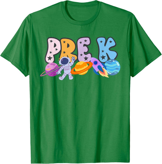 Pre K Grade Outer Space Solar System Planet T-Shirt - T-Shirt | Irish Green