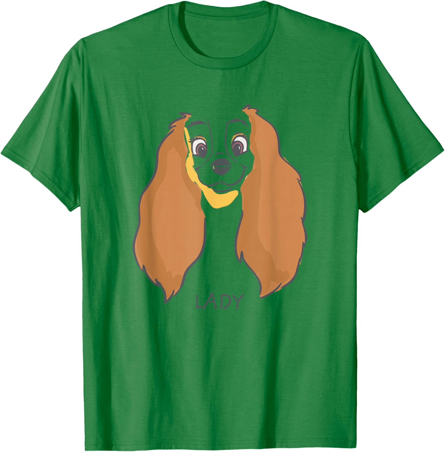 Disney Lady and the Tramp Lady Face Sketch Costume T-Shirt - T-Shirt | Irish Green