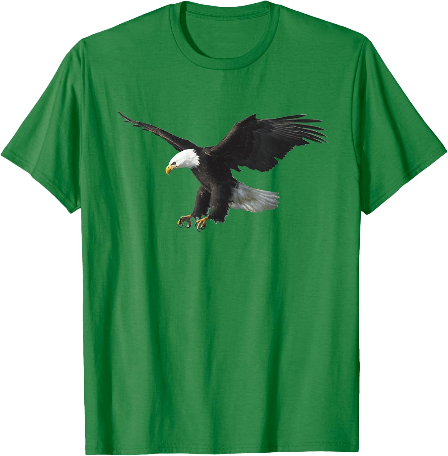 Majestic Flying American Bald Eagle Photo Portrait T-Shirt - T-Shirt | Irish Green