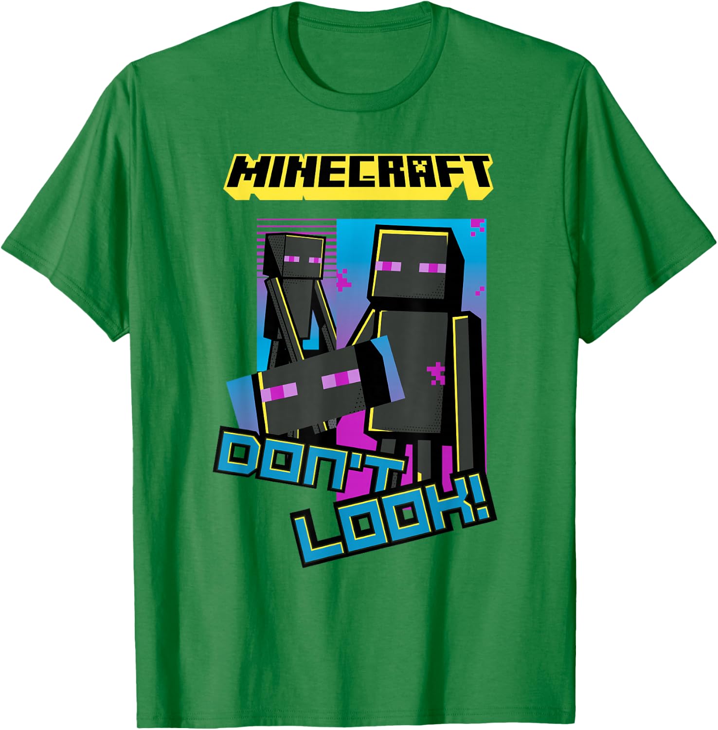 Minecraft Enderman Don't Look! Poster T-Shirt - T-Shirt | Irish Green