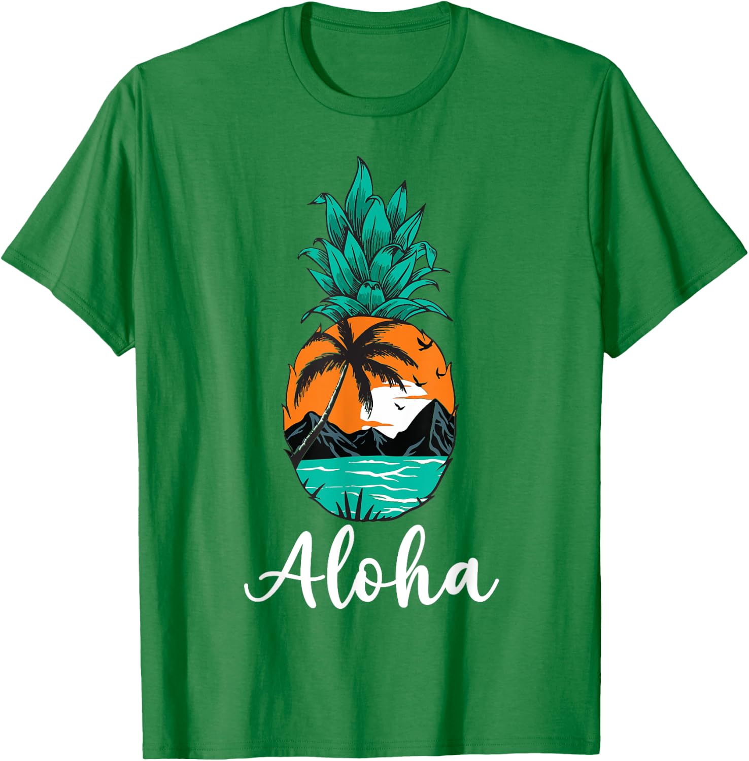Hawaiian Aloha Hawaii Pineapple Kids Boys Girls Women T-Shirt - T-Shirt | Irish Green