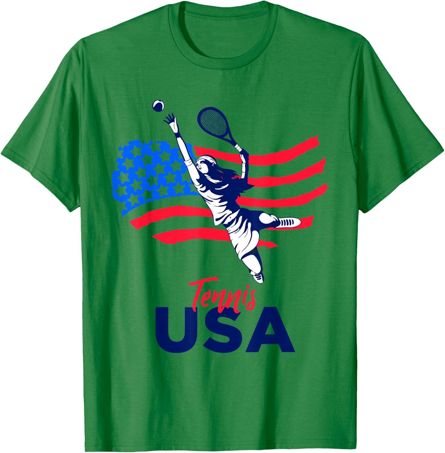 Tennis in The USA Support The Team Shirt USA Plays Tennis T-Shirt - T-Shirt | Irish Green