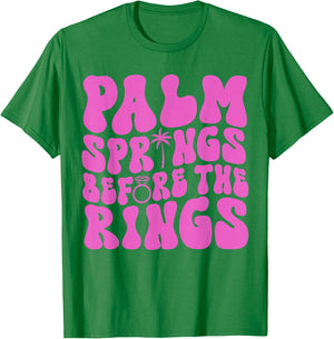 Palm Springs Before The Rings Bachelorette Party Groovy T-Shirt - T-Shirt | Irish Green